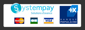 Paiement sécurisé par Systempay (Banque Populaire) : carte bancaire, Visa, Mastercard